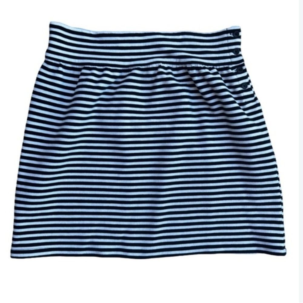 Joe Fresh Black & White Striped Skirt Size 8 Ribbed office French chic clean gir